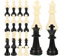 KOMBIUDA Jeu de Pièces D’Échecs en Plastique PP Taille Standard Roi 65 MM 1 Set Complet de et Pièces pour Échiquier Remplacement Solide pour Jeu de Société et Tournoi