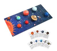 KOMBIUDA Jeu Puzzle Système Solaire Jouets Planètes Garçon Et Filles Éducatifs Bois Solide Apprendre Découvrir Planètes Solaire