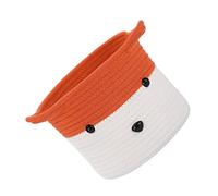 KOMBIUDA Joli Petit Panier De Rangement En Coton Tissé 1 Pièce Pour Articles De Bureau Maquillage Collation Orange Blanc