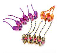 KOMBIUDA Jouets Souris Plusieurs Styles Lot de 10 en Plastique et Fil pour Chat Jouets Interactifs Stimulation Physique et Renforcement du Lien Entre Couleur Aléatoire Plusieurs Styles