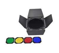 KOMBIUDA Kit de 4 Filtres de Couleur Barrière Lumineuse à Quatre Feuilles et Grille Nid D’Abeille pour Lampe Flash de 18 Cm, Accessoire Professionnel D’éclairage Photo pour Studio