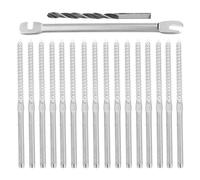 KOMBIUDA Kit Garde-corps à Câbles Inox 20 Pièces, Vis à Bois à Sertir 1/8 Pouce, Câble Acier 3 Mm, Accessoires pour Rambarde Terrasse et Balcon, Système Réglable Antirouille, Usage