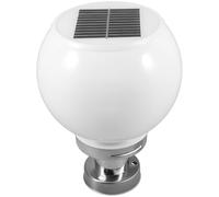 KOMBIUDA Lampe Solaire Pilier Extérieure LED Ronde Blanche Éclairage Jardin et Allées Lampe Pilier Solaire Étanche à Haute Luminosité Installation Facile pour Clôture et