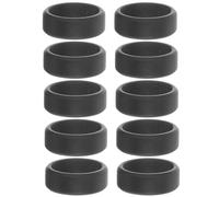 KOMBIUDA Lot de 10 Anneaux de Sport en Silicone pour Hommes, Bagues Élastiques Résistantes, Bagues Larges Noires Taille 11, Anneaux Antidérapants pour Exercices de Gym et Activités Outdoor