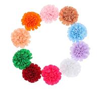 KOMBIUDA Lot de 10 Breloques pour Collier D’Animaux de Compagnie à Fleurs en Polyester Coloris Aléatoires Légères et Confortables Accessoires Décoratifs pour Chiens et Couleur Aléatoire