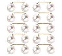 KOMBIUDA Lot de 10 Épingles à Bouton en Ivoire Végétal pour Jean, Clips Réglables de Bas de Pantalon, Accessoires Polyvalents pour Ajustement Taille et Ourlet, pour Denim et