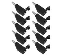 KOMBIUDA Lot de 10 Fiches Bananes 4 Mm Empilables en Cuivre Nickelé, Connecteurs de Fil de Soudage Noirs, Accessoires pour Cordons de Test Multimètre, Usage Industriel et Électronique