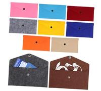 KOMBIUDA Lot de 10 Pochettes en Feutrine à Bouton-Pression Grandes Enveloppes Multifonctions pour Billets et Porte-Monnaie Paquet de Rangement Compact et Coloré pour Téléphone Câbles et