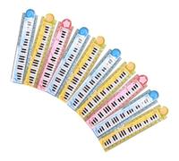 KOMBIUDA Lot de 10 Règles Pliables 30 CM Multifonctions pour Garçon et Filles Plastique Transparent Motifs Géométriques Piano Fournitures Scolaires Pratiques pour École Couleur Aléatoire