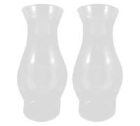 KOMBIUDA Lot de 2 Abat-jour en Verre pour Lampe à Pétrole 7,5 Cm de Diamètre, Cheminée Résistante à Haute Température, Compatible Lampe à Huile, pour Camping et Décoration Vintage