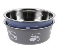 KOMBIUDA Lot de 2 Bols pour Animaux en Acier Inoxydable 12 CM X 45 CM Gamelles Antidérapantes et Résistantes aux Morsures Contenant pour Nourriture et Eau pour Chiens et Chats Usage