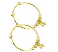 KOMBIUDA Lot de 2 Bracelets Attrape-Rêves pour Femmes en Métal Doré Bracelets Jonc Minimalistes Bijoux pour Filles Décoration de Poignet Élégante Présent pour Occasions Spéciales