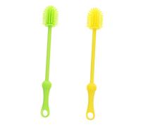 KOMBIUDA Lot De 2 Brosses Multi-usages En Silicone Pour Biberons Pour Nouveau-nés Manche Non Ergonomique Nettoyage À 360° Lavable Au Lave-vaisselle