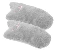 KOMBIUDA Lot de 2 Jouets à Mâcher pour Chatons D'intérieur en Peluche Grise avec Herbe à Chat, Dentaire Interactif en Matière Douce avec Papier Froissé pour Stimuler et Divertir Les Chats