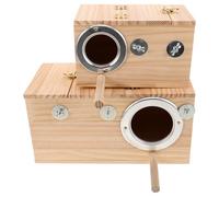 KOMBIUDA Lot de 2 Nichoirs pour Oiseaux en Bois Massif Petit et Grand Nichoir pour Perruches et Calopsittes Boîte de Ponte Suspendue Isolation Thermique Nid de Reproduction Sécurisé