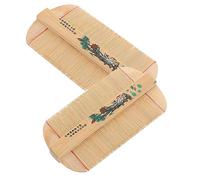 KOMBIUDA Lot de 2 Peignes à Dents Denses en Bambou, Double Face Antipelliculaire, Outil Multifonction Portable pour Soin des Cheveux Garçon et Filles, Solide et Antistatique, Usage Quotidien et Poux