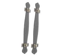 KOMBIUDA Lot de 2 Poignées de Tiroir en PU Similicuir Noir Poignées de Porte en Alliage de Zinc 96 MM Accessoires Universels pour Commodes Armoires et Valises Quincaillerie de Meuble