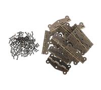 KOMBIUDA Lot de 20 Charnières Vintage en Fer 51X24 MM Charnières de Boîte en Bois 90° pour Coffrets Présents et Petites Boîtes Finition Patine Antique Installation Maison et Bureau