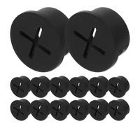KOMBIUDA Lot de 20 Passe-câbles en Caoutchouc Noir pour Trou de Bureau, Cache-trou Flexible pour Câblage, Œillets Ronds 20 Mm, Organiseur de Câbles pour Meubles et Bureaux, Gestion Câble