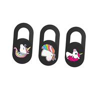 KOMBIUDA Lot De 3 Caches-Objectif De Confidentialité Webcam Ultra-Fins en Abs pour Ordinateur Portable Et Tablette, Protection Discrète pour Adultes, Design Coloré Licorne, Usage Quotidien Sécurisant