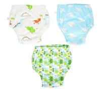 KOMBIUDA Lot de 3 Culottes de Bain Bébé Réutilisables Couche D’Apprentissage Imperméable Mixte Taille M Pantalon de Bain Anti-Fuite en Tissu Doux Adapté Natation et Plage pour