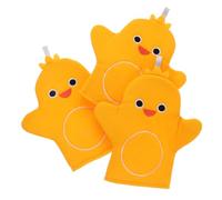 KOMBIUDA Lot de 3 Éponges de Bain en Coton pour Garçon et Filles Texture Douce et Motifs Illustrés, Maison Voyages, Encourage L'auto-bain