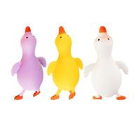 KOMBIUDA Lot de 3 Jouets à Presser Anti-Stress de Canard Couleurs Jaune Blanc et Violet Jouets de Décompression Extensibles pour Bureau et Fête à Presser Amusant et Relaxant