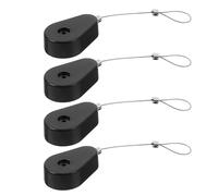 KOMBIUDA Lot de 4 Boîtes à Serrure Télescopiques Noires 1 Mètre avec Câble de Sécurité Rétractable et Verrouillage à 2 Loquets, Câble Antivol pour Ordinateur Portable et Console,