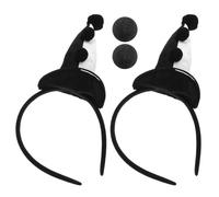 KOMBIUDA Lot De 4 Serre-Têtes De Clown En Peluche Accessoires De Déguisement Pour Halloween Chapeau De Clown Accessoires De Coiffes De Carnaval Pour Femmes Noir