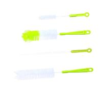 KOMBIUDA Lot de 4 Set de Set de Goupillons pour Biberon, Brosse à Bouteille à Long Manche, Poils en Nylon, Pp, pour Nettoyer les Zones Difficiles D’accès