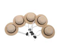 KOMBIUDA Lot de 5 Chapeaux de Paille pour Petits Animaux, Chapeau de Poulet Ajustable avec Cordon Élastique Verrouillable, Chapeaux Anti-Soleil Légers pour Chats et Chiens,