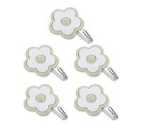 KOMBIUDA Lot de 5 Crochets Muraux Adhésifs Verts à Motif Floral, Mini Crochets Réutilisables 5,6 X 4,1 X 2,5 Cm Cuisine, Salle de Bain Suspendre sans Perçage
