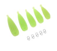 KOMBIUDA Lot de 5 Mannequins D'entraînement au Lancer de Pêche Phosphorescents en PVC Souple, Poids de 7 à 20 G, Outil Portable pour Perfectionner Techniques de Lancer en Extérieur