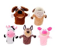 KOMBIUDA Lot de 5 Marionnettes à Main en Peluche Douce pour Garçon et Filles, Jouets Interactifs pour Raconter des Histoires et Jeux de Rôle Confortables