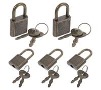 KOMBIUDA Lot de 5 Sets de Mini Cadenas en Métal Couleur Bronze Ancien avec Petites Clés, Cadenas Pratiques pour Coffres à Trésors D'garçon et Filles, Accessoires de Jouets pour Boîte