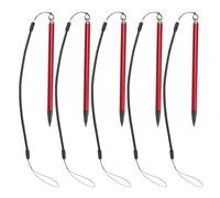 KOMBIUDA Lot de 5 Stylets Capacitifs Universels avec Cordon Ressort Rouge Stylets à Pointe Extra-Fine en Plastique de Précision pour Téléphone Tablette Graphique et Écran Tactile Outil de