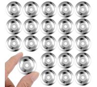 KOMBIUDA Lot de 50 Anneaux de Cymbales en Fer Inoxydable 03 MM D’Épaisseur Accessoires de Percussion pour Tambourin Charleston et Batterie Son Délicat pour Musique et Jeu Éducatif