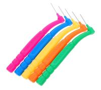 KOMBIUDA Lot de 50 Brossettes Interdentaires L-forme, Brosse de Nettoyage Interdentaire Portable, Couleurs Variées Jaune Rose Vert Orange Bleu, Outils Dentaires pour Gencives et