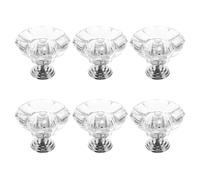 KOMBIUDA Lot de 6 Boutons de Meuble en Acrylique Transparent Poignées de Tiroir Mon Trou pour Placard Design Élégant Diamètre Standard Adaptés aux Armoires et Commodes Usage