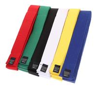 KOMBIUDA Lot de 6 Ceintures de Taekwondo en Coton 22 M - Couleurs Assorties Blanc Jaune Vert Bleu Rouge Noir - Ceintures D’Arts Martiaux pour Entraînement et Compétition