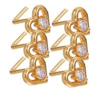 KOMBIUDA Lot De 6 Piercings De Nez En Forme De Cœur Crochet Tordu Anneau De Nez Faux Sans Manchette Boucle D'Oreille Pour Cartilage Non Perçant