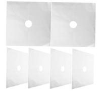 KOMBIUDA Lot De 6 Revêtements De Four Réutilisables En Fibre De Verre Enduite Ptfe, Protecteurs De Plaque De Cuisson à Gaz Argentés, Résistants à Haute Température, Cuisine Domestique Et Restaurant