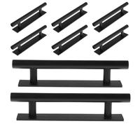 KOMBIUDA Lot de 8 Poignées Autocollantes Noires sans Perçage Adhésif pour Verre Poignée de Levage de Châssis de Fenêtre Accessoires Polyvalents pour Fenêtres Puits de Lumière et