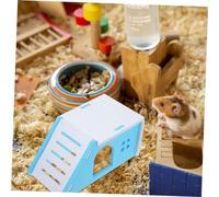 KOMBIUDA Maison Dcachette pour Hamster et Cochons Dinde Plastique Bleu Refuge Confortable et Ludique pour Petits Rongeurs Accessoire de Cage Sécurisé et Décoratif