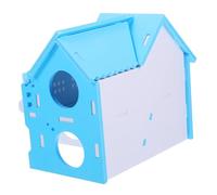 KOMBIUDA Maison pour Hamster Double PVC Refuge Sécurisé et Ludique pour Petits Rongeurs Cabane Bleu et Blanc Confortable et Robuste