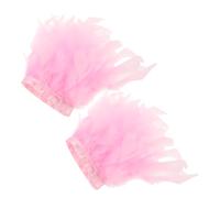 KOMBIUDA Manchettes Plume en Organza pour Photos de Manucure, Manches Détachables Romantiques en Tulle, 1 Paire pour Accessoires Nail Art et Séances Photos
