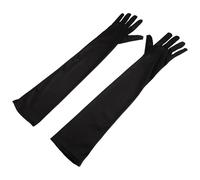 KOMBIUDA Manchons de Bras Longs Noirs Protection Solaire UV Manchon de Compression Élastique pour Doigts et Mariage Protection Anti-uv Épaisses Jusqu’au Coude 1 Paire