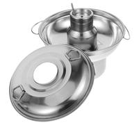 KOMBIUDA Marmite Portable en Acier Inoxydable 20 CM avec Réchaud Poêle à Double Poignée pour Fondue Cuisson Extérieure et Intérieure Ustensile Cuisine Camping Solide et Rapide