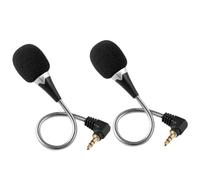 KOMBIUDA Microphone Mini Condensateur Argenté Compact 2 Pièces avec Col de Cygne Métallique 360° Flexible, Haute Sensibilité pour Enregistrement Vocal et Vlogging sur Ordinateur Portable