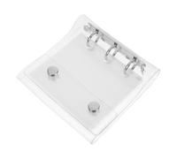 KOMBIUDA Mini Classeur à 3 Anneaux A8 Transparent en PVC, 21 Pochettes Perforées avec Fermeture Bouton-pression Argentée, Protège-cahier Rond Léger pour Organisation Budgétaire et Bureau